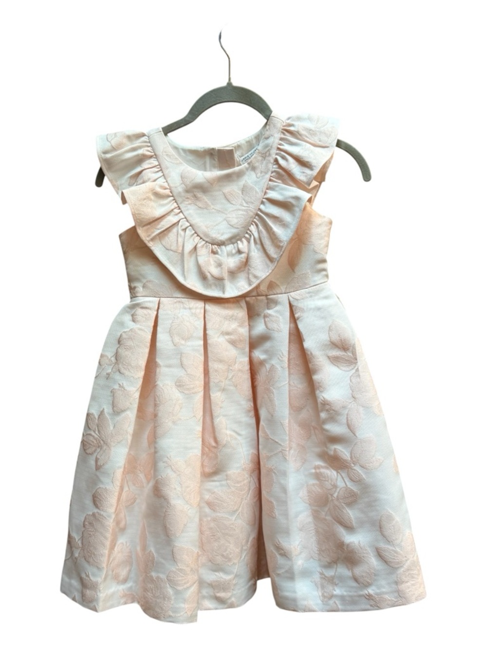 Janie and Jack Blush Pink Floral Jacquard Dress Size 6 Girls. Special Occasion